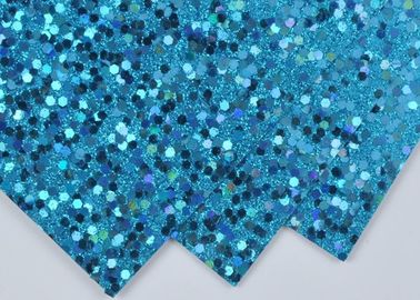 Çin Açık Mavi Işıltı Glitter Kağıt, Duvar Dekor Renk Özel Glitter Kağıt Fabrika