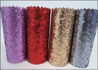 Çin Sparkle Karışık Glitter Kumaş Levha, Pu Deri Çok Renkli Glitter Kumaş Fabrika