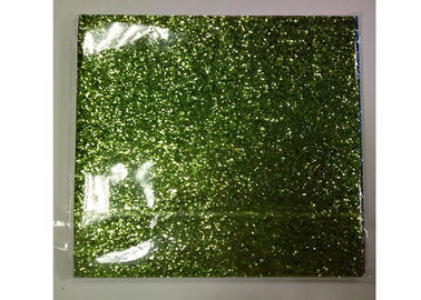 Çin Ayakkabı ve Duvar Kağıdı İçin Açık Yeşil Buzlu Tıknaz Glitter Kumaş 0.55mm Kalınlığı Fabrika
